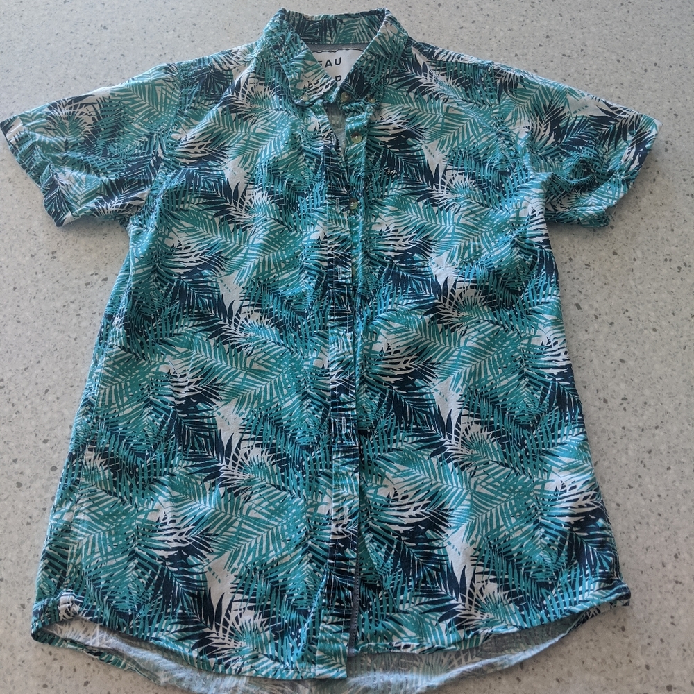 Peau de Loup Palm Tree Short-Sleeve Button-up